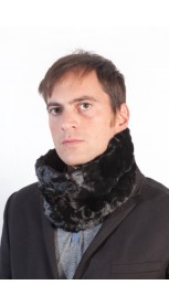 Black mink fur neck warmer - unisex